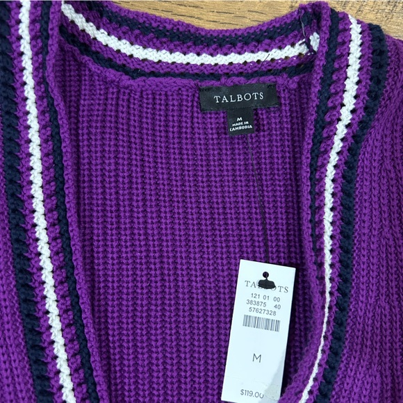 Talbots V-NECK CARDIGAN - TEXTURE
STRIPE - Picture 7 of 16